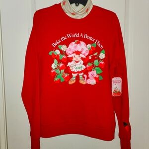 Strawberry 🍓 Shortcake Sweater with faux turtleneck, Small